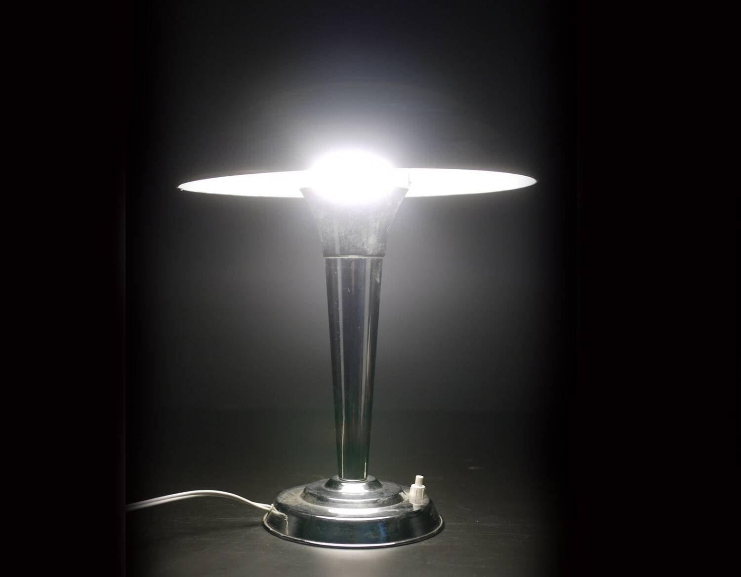 Lampe champignon en chrome Art Déco