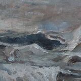 Giuseppe manfredi ( 1934 - 1987) marina peinture huile carton toile 70 x 50
