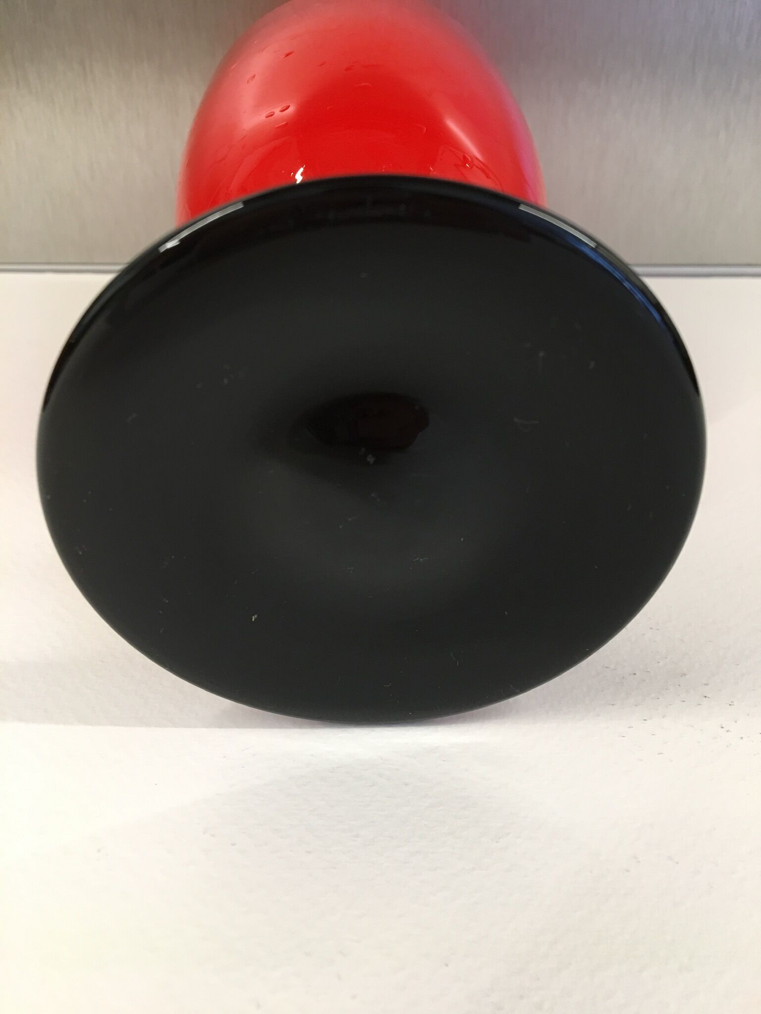 Vase vintage rouge et noir années 70