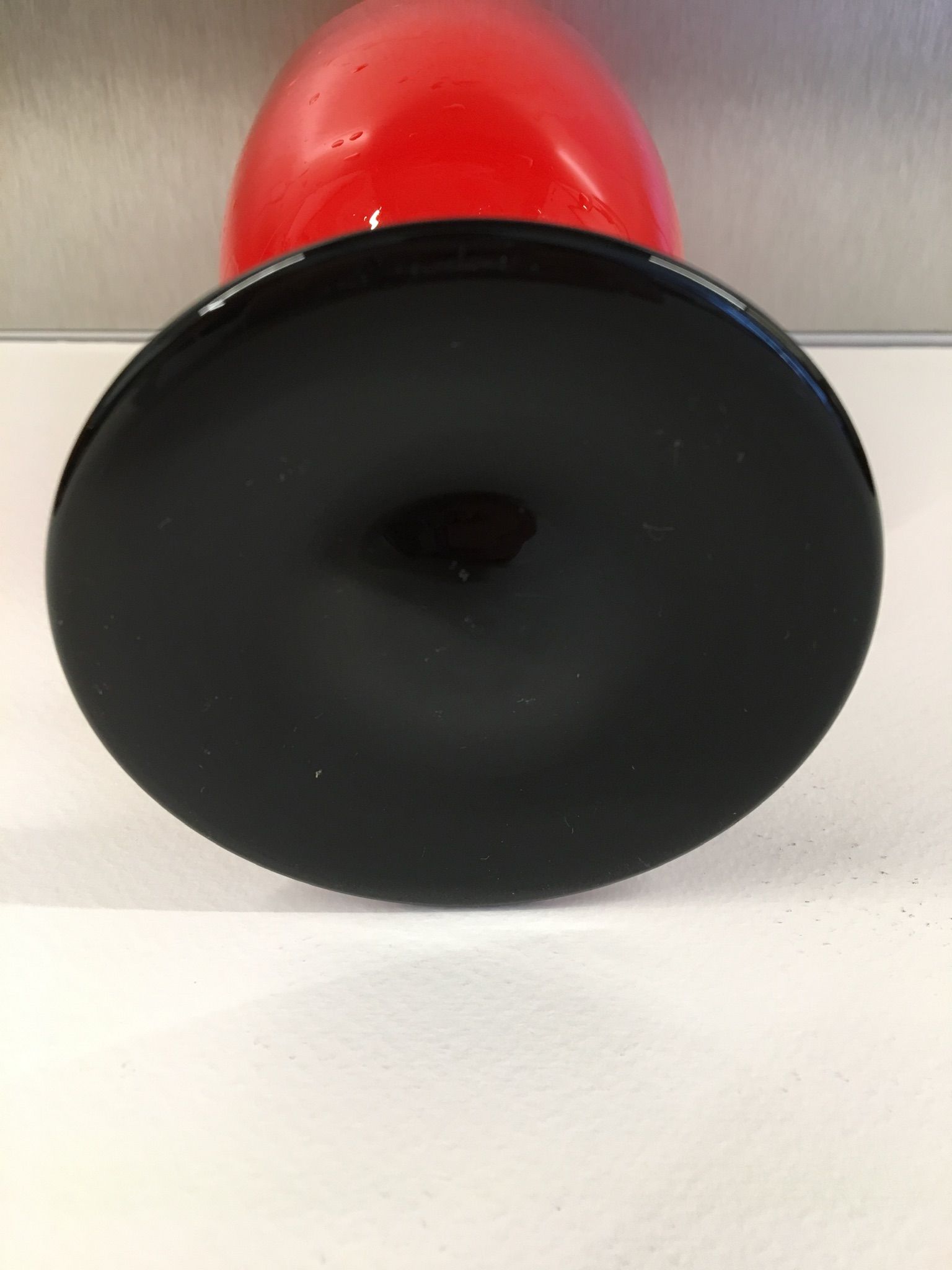Vase vintage rouge et noir années 70