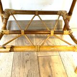 Side table in bamboo and rattan