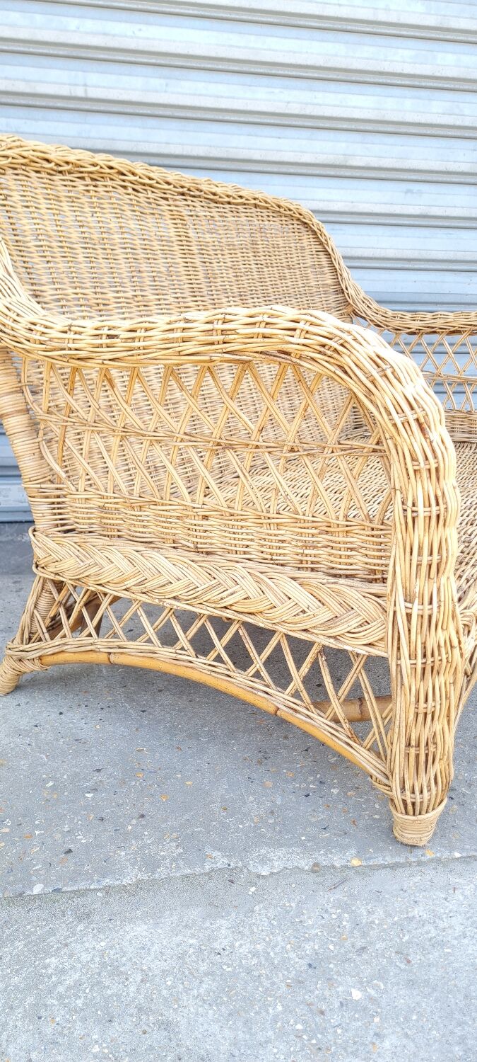 Rattan and wicker sofa 1960