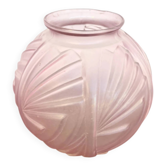 Vase boule verre art déco motifs palmette