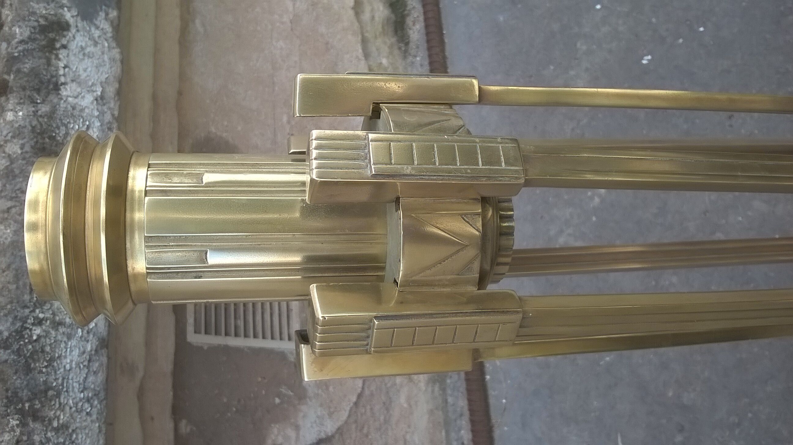 Bronze chandelier and brass art deco period