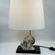 Vintage Art Deco style table lamp, face sculpture, silver-toned bust.