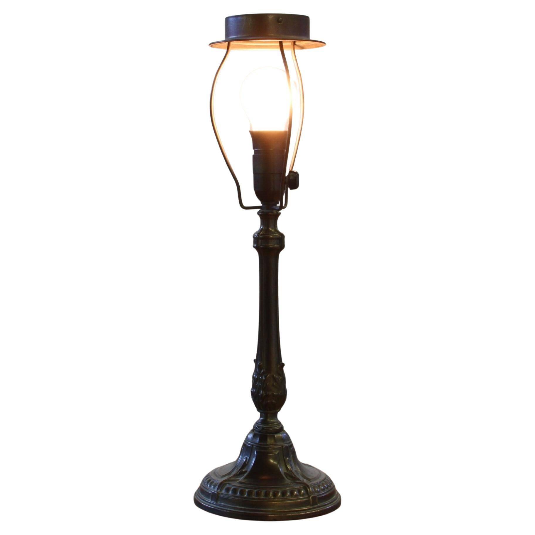 Vintage 1920s Danish table lamp in the style of Just Andersen Diskometal design