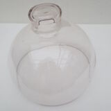 Round bell in thick glass trasparent with button