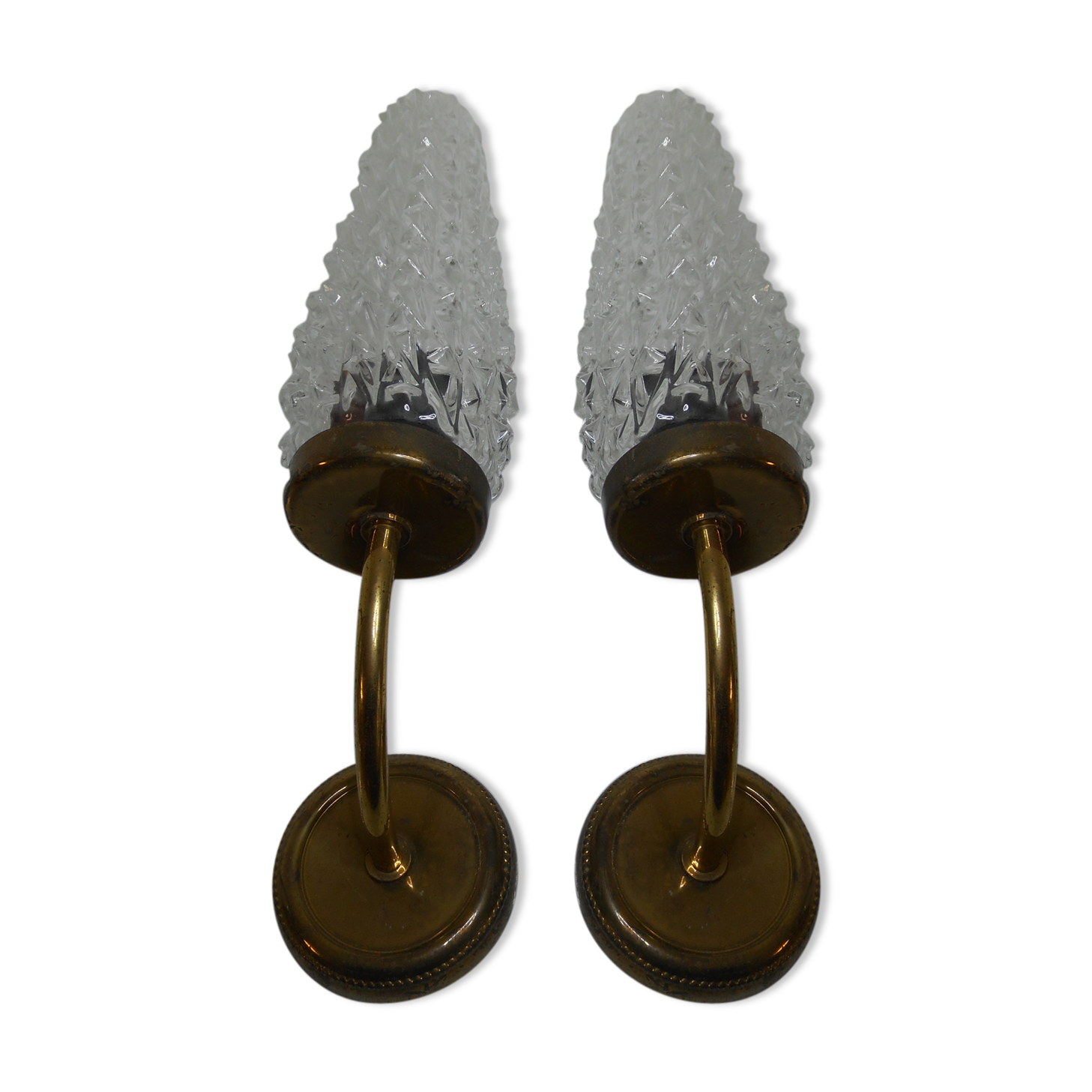 Pair of wall light torchieres year 1950