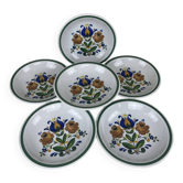 6 hand-painted deep plates