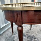 Table basse bouillotte plateau marbre style louis xvi ancienne