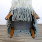 Pastel blue velvet toad chair