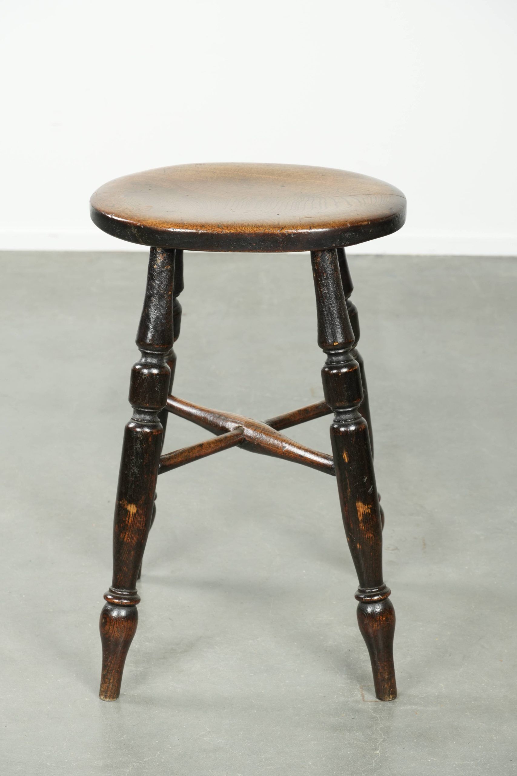 Antique English Windsor stool from the early 19th century
