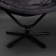 Paire de fauteuils en cuirs noirs 1980