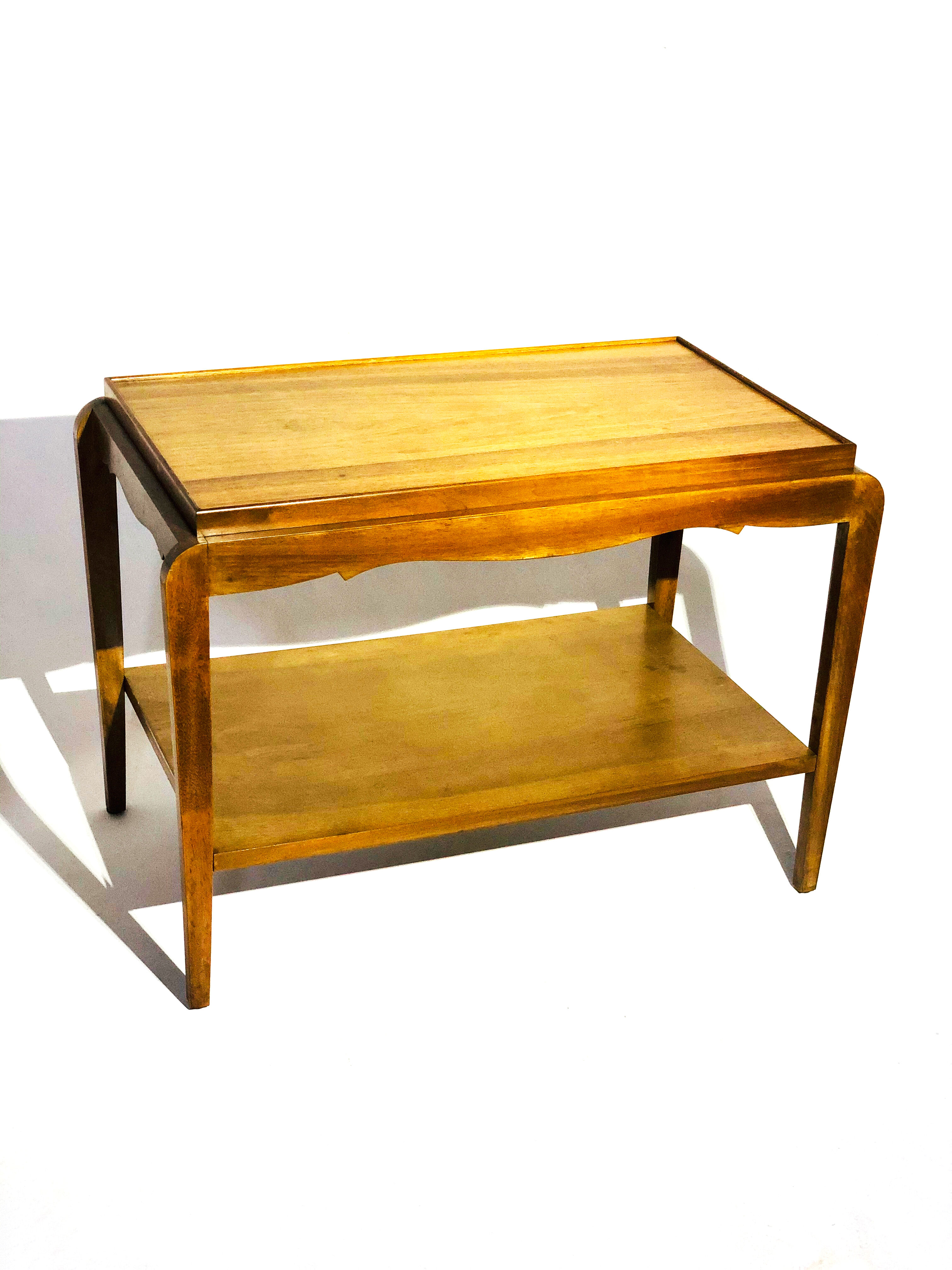 Vintage side table double top oak 1940