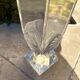 LALIQUE Vase France "Floréal" Satin and Clear Crystal — Signed