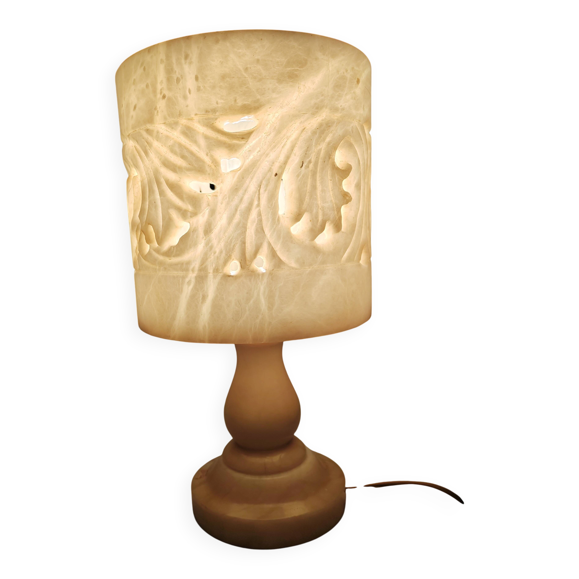Lattice lamp in alabaster from Alfaro