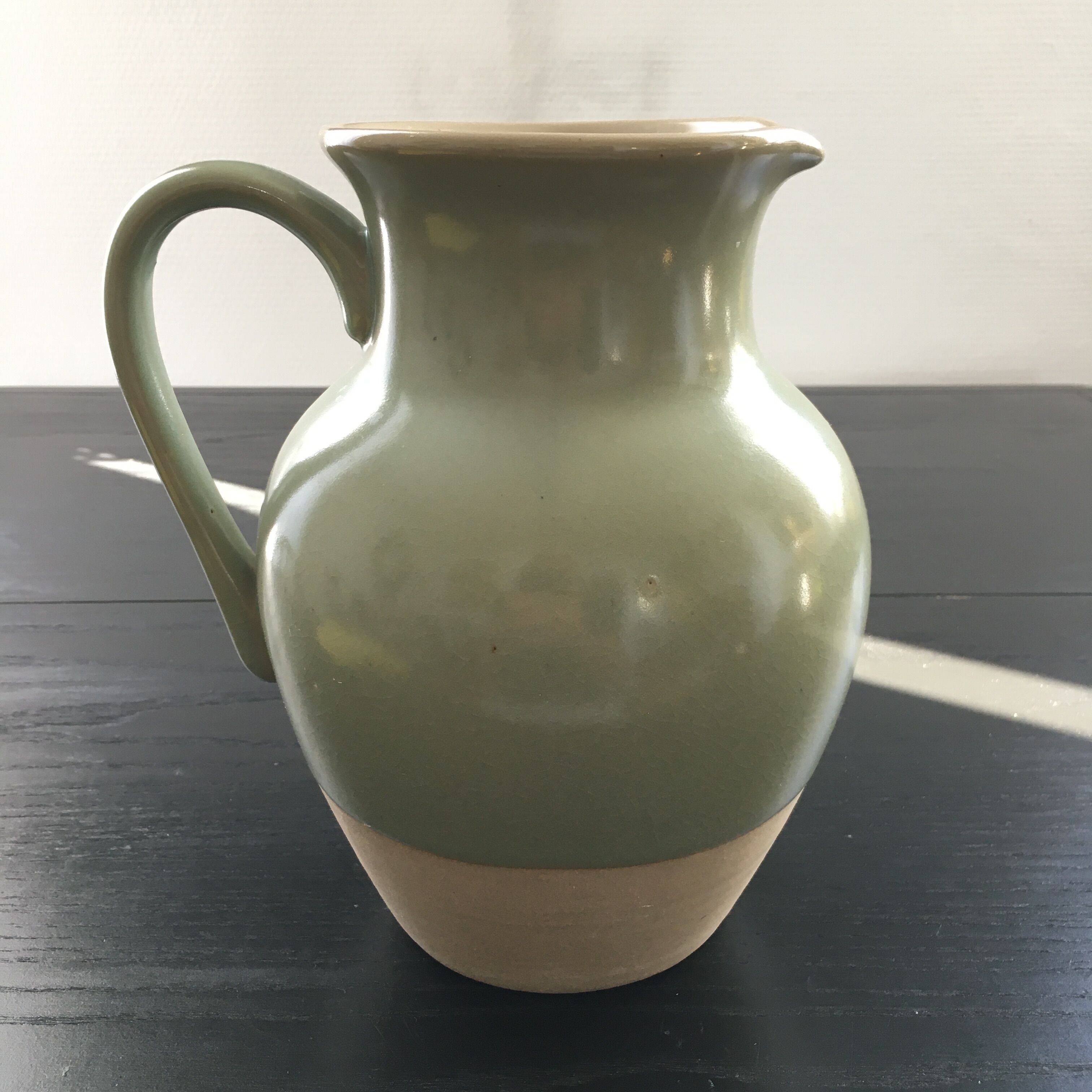 Two-tone almond green pitcher