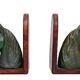 Ceramic and Leather Horses head bookends 1970s