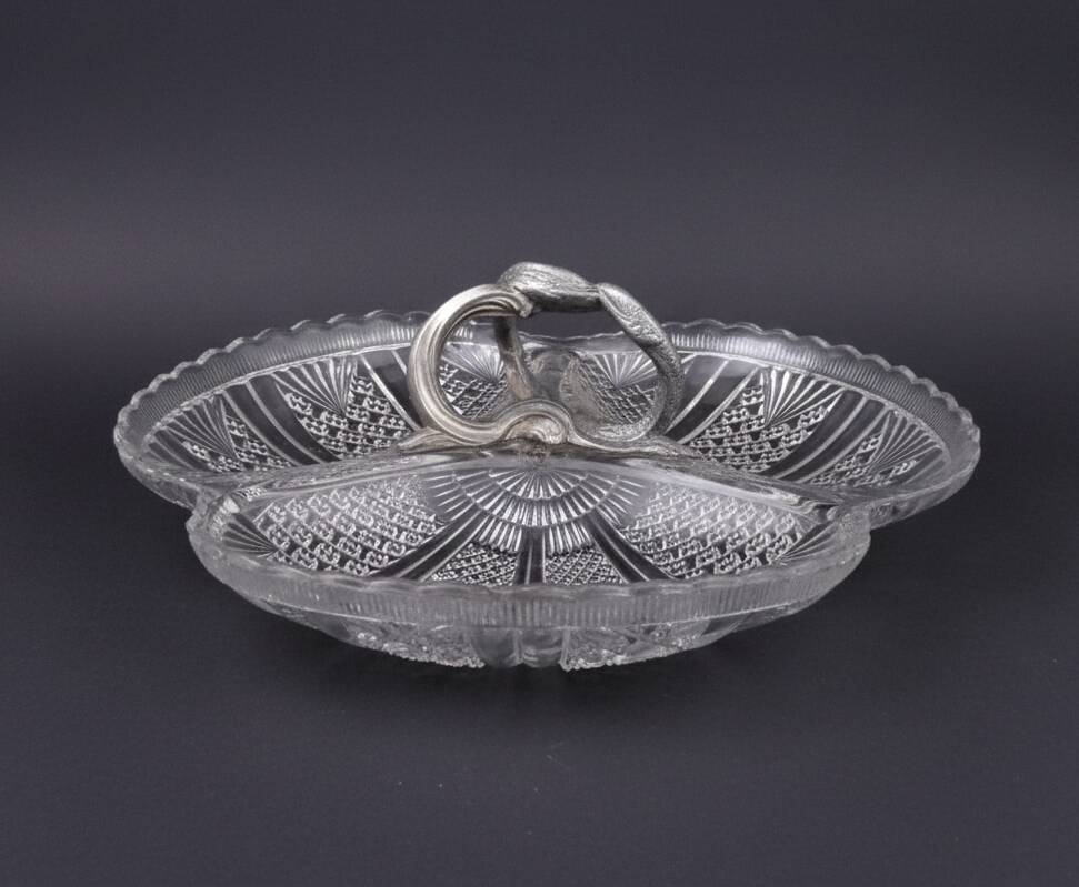 Mendiant Platter - Art Nouveau - Early 20th century - Pressed glass - Must-have