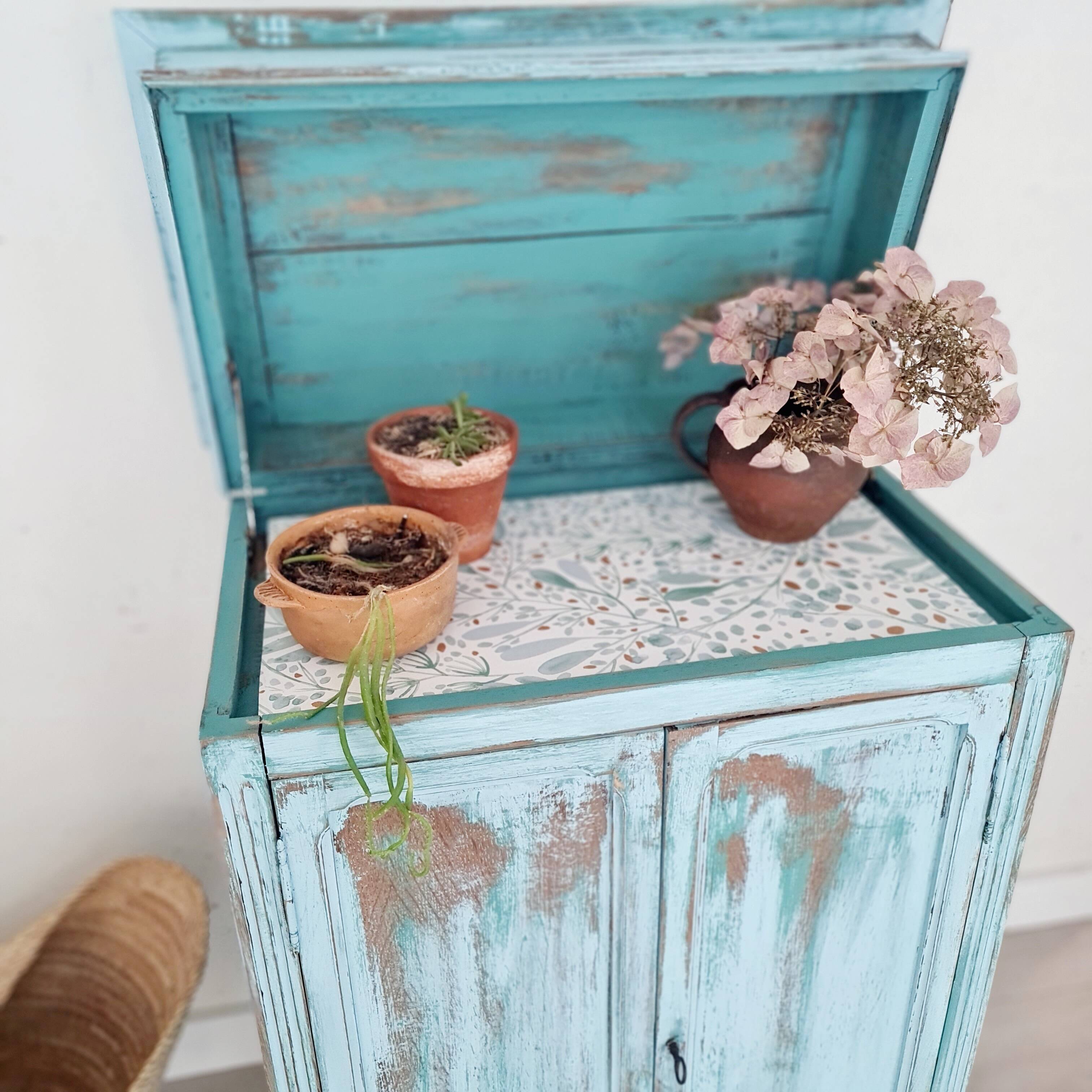 Parisian buffet with blue patina