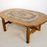 Gangso Scandinavian brutalen coffee table with Poul H. Poulsen Ceramic tiles