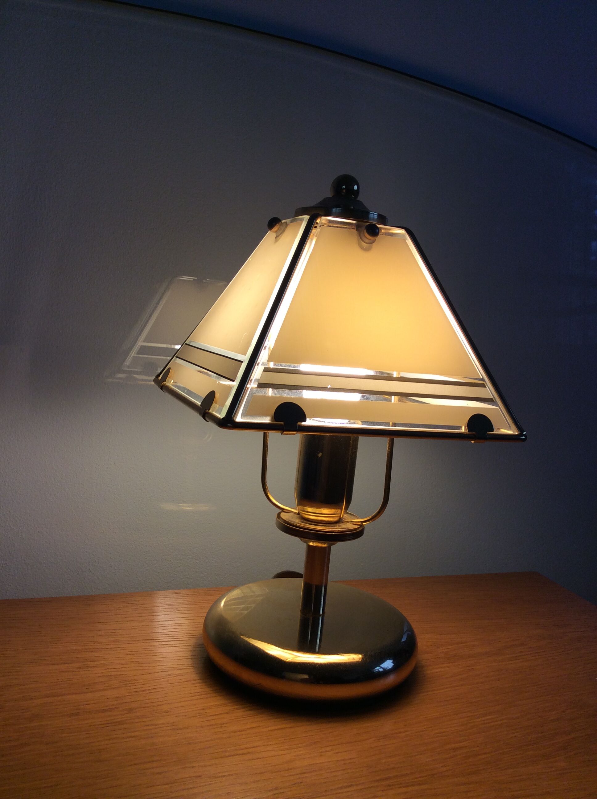 Vintage brass and glass lamp from the 70s