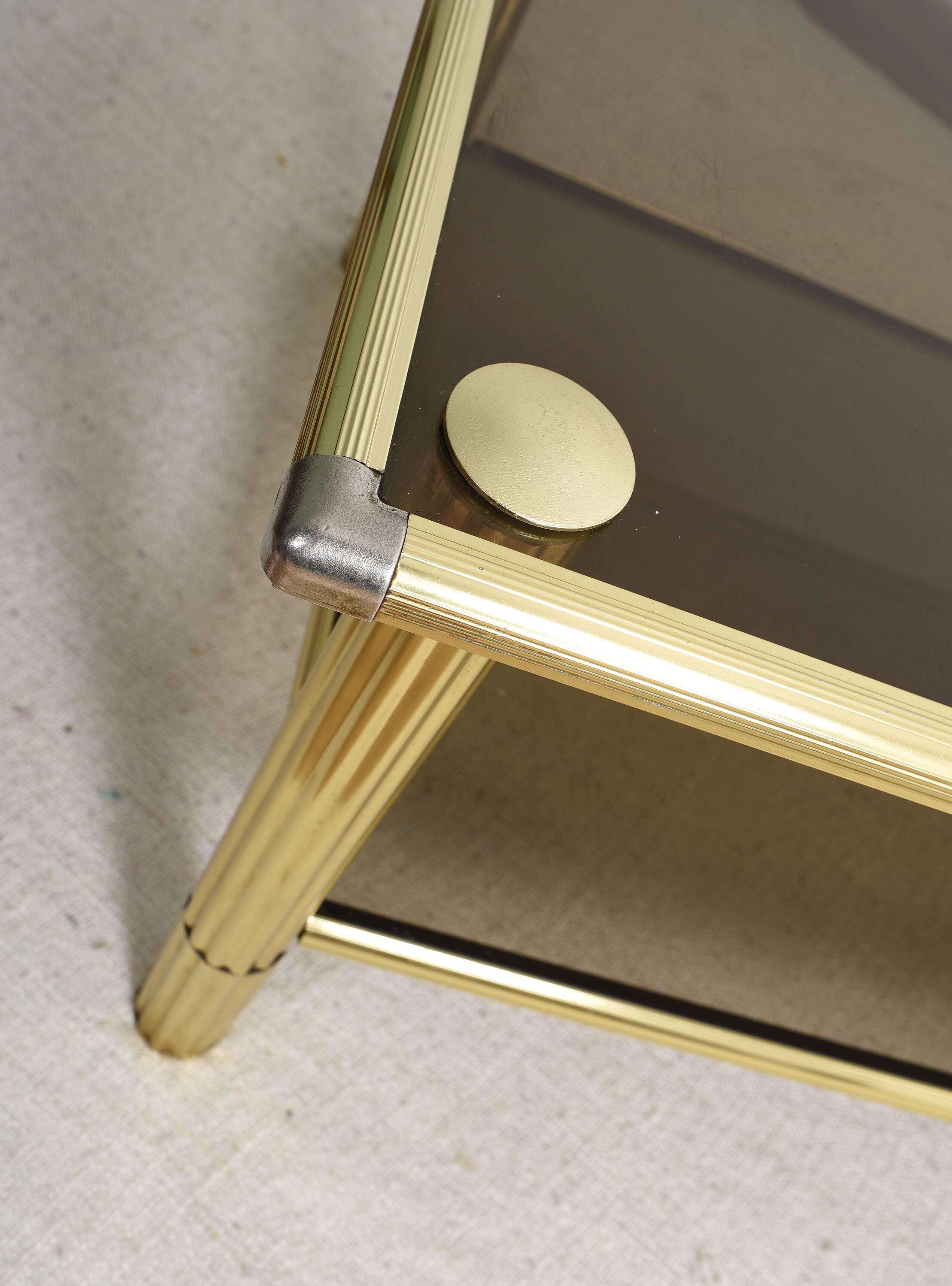 Golden brass coffee table