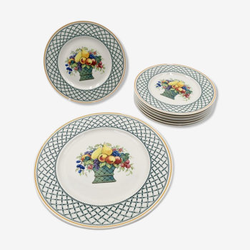 Service à dessert Villeroy & Boch Basket 8 assiettes et un plat