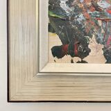 Modern Multicolored Painting, 2022, Acrylic on Wood, Framed