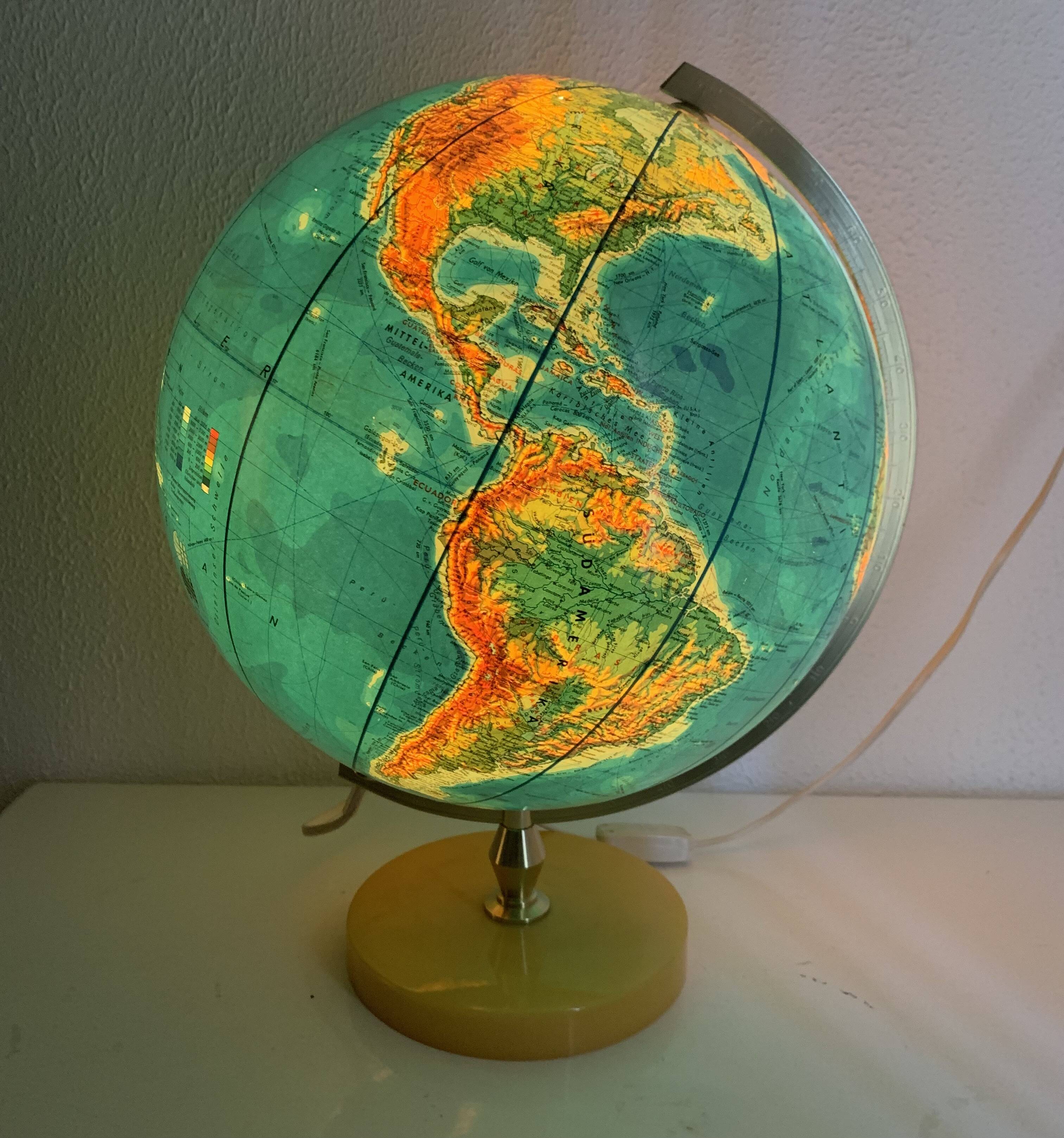 Grand globe vintage 1970 terrestre pvc jro verlag - 44 cm