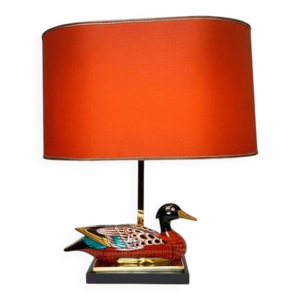 Lampe canard en porcelaine