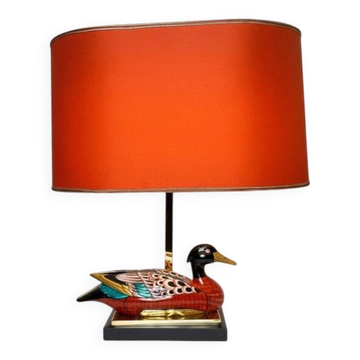 Duck lamp in porcelain Manifattura Porcellane Artistiche Firenze, 1970s