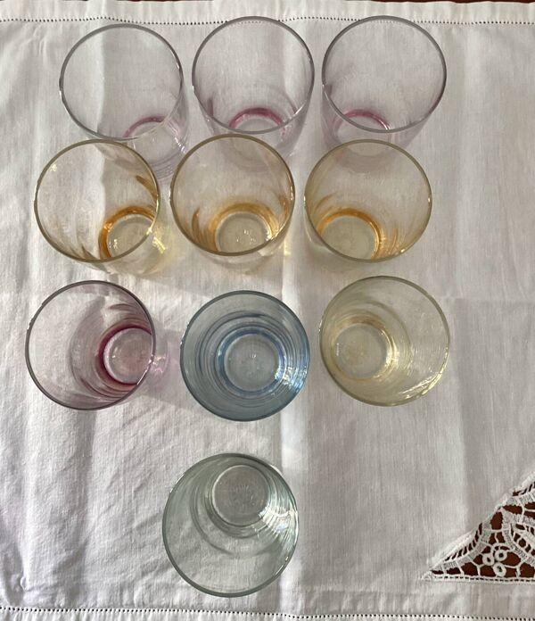 Anciens verres à soda Huile Lesieur