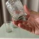 Set of 4 Vintage Ice Textured Shot Glasses / Tealight Holders