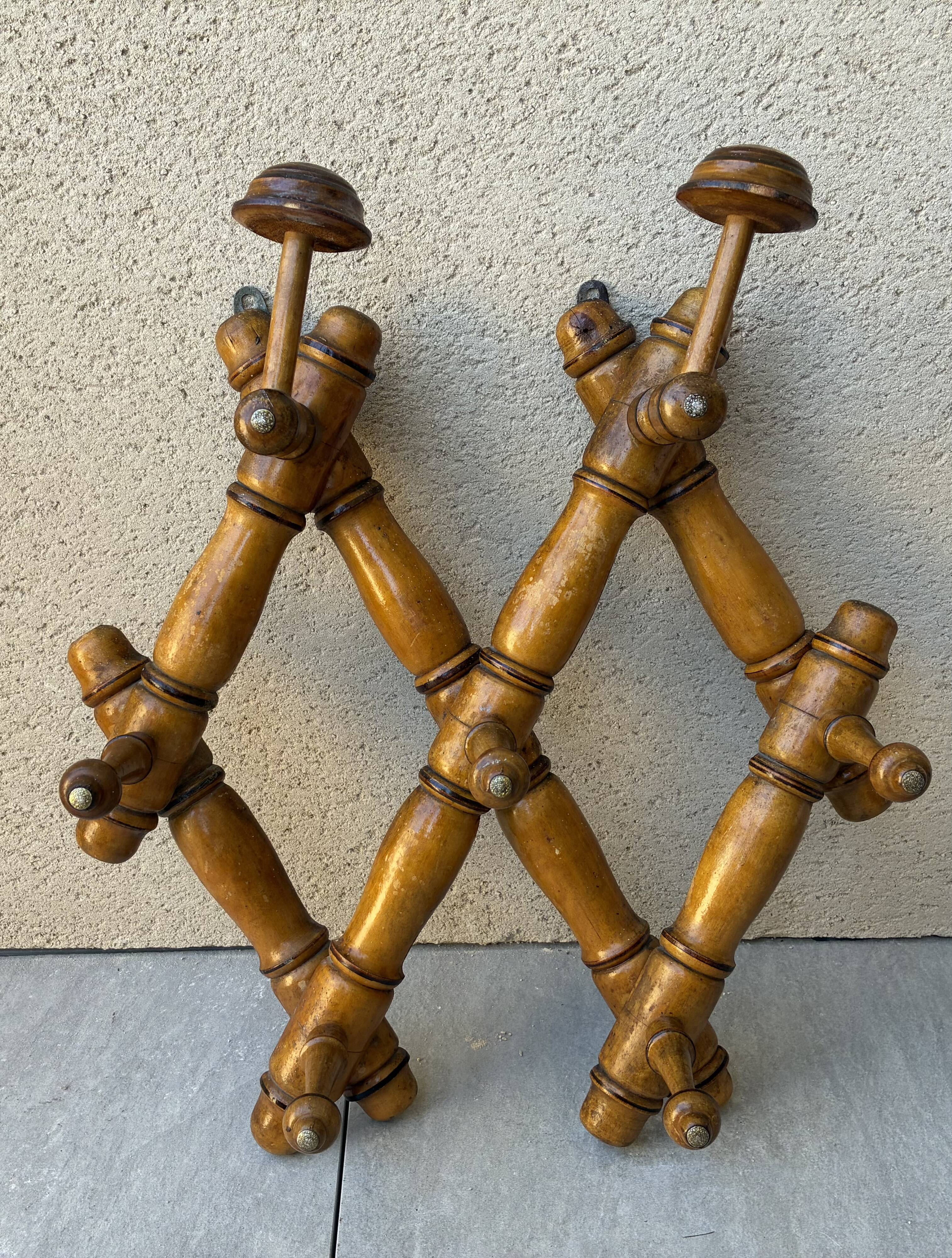 Vintage accordion coat rack