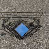 art deco wrought iron wall mirror