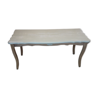 Chic campaign-style grey green bench