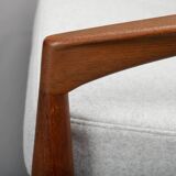 Grey reupholstered Paper Knife sofa model 212 by Kai Kristiansen, 1950s