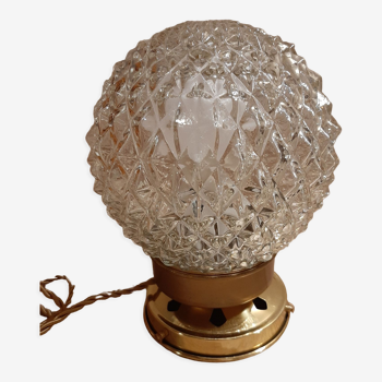 Lampe à poser globe vintage diamant