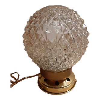 Lampe à poser globe vintage diamant