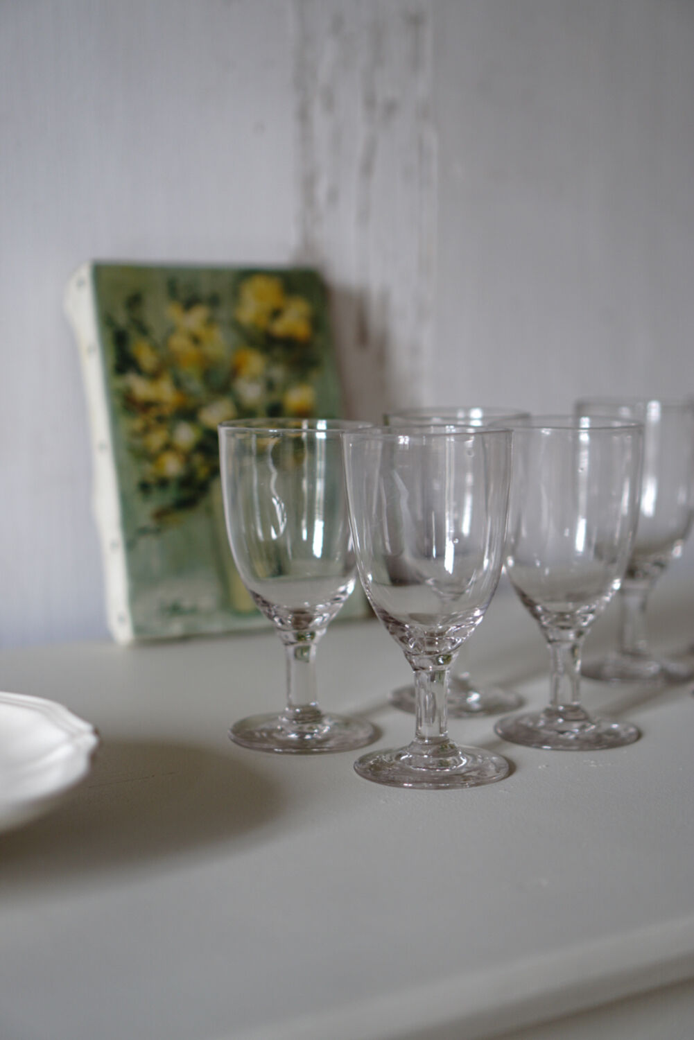 Old glasses in blown glass 19th