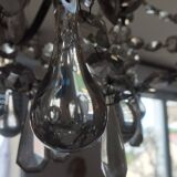 Lustre 6 feux à pampilles Louis XVI en cristal,  XVIIIème
