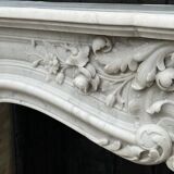 Imposing louis xv style fireplace in white carrara marble circa 1880