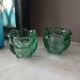 Paire de bougeoirs vintage en verre