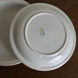 Set of 7 modernist flat plates Lunéville 1930 white earthenware