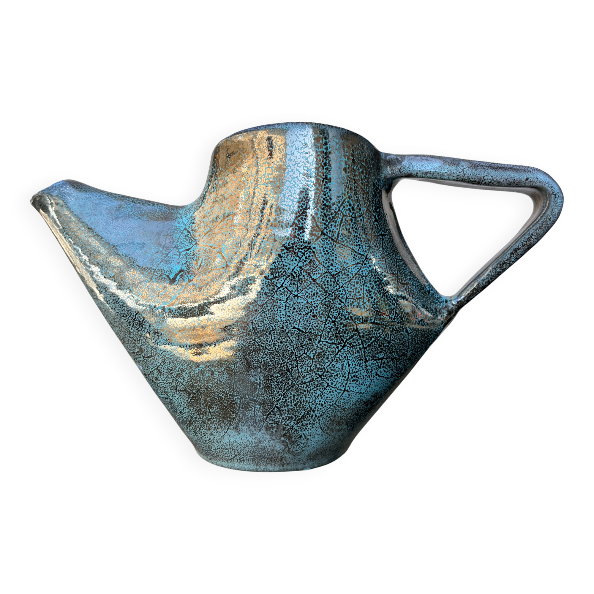 sculptural vase, flamed ceramic, 1970