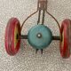 Vintage pull-along toy, horse-drawn with a bell, musical toy.