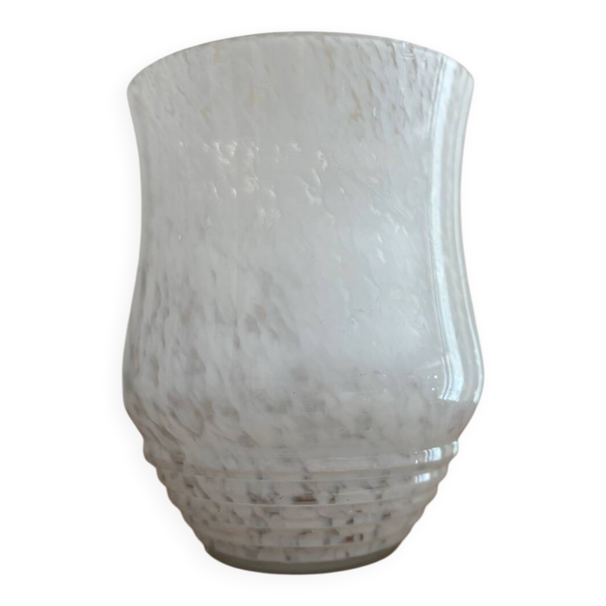 Vase verre de clichy blanc années 20 art déco
