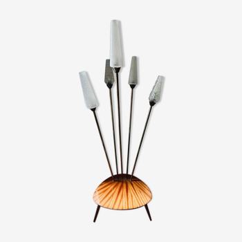 Lampadaire vintage avec tablette bois 50’