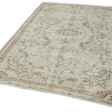 Tapis beige turc noué à la main 182 cm x 252 cm